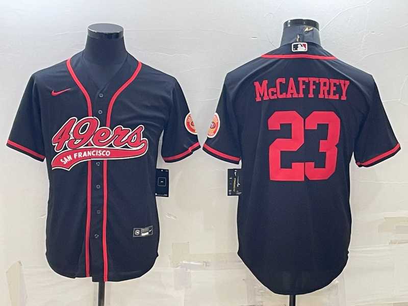 Men%27s San Francisco 49ers #23 Christian McCaffrey Black Cool Base Stitched Baseball Jersey->san francisco 49ers->NFL Jersey